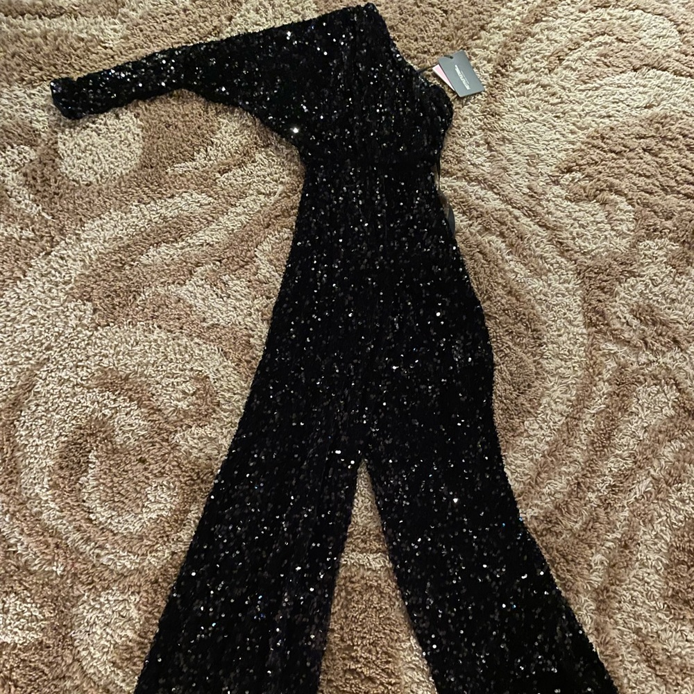 Black sequin jumpsuit